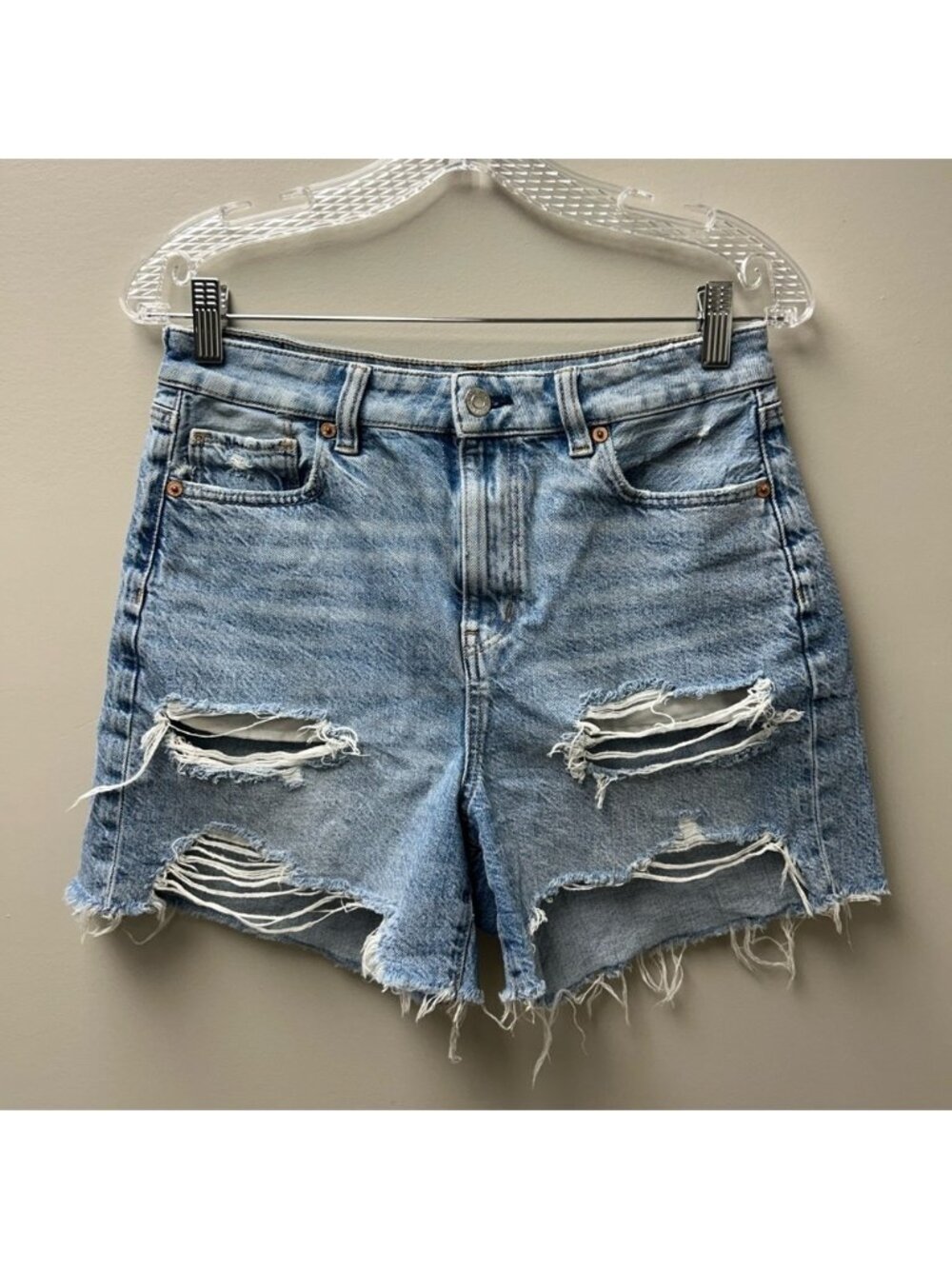 American Eagle Ripped Baggy Mom Shorts
